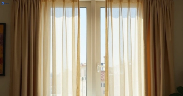 Dull dusty drapes in terrey-hills-nsw before professional cleaning